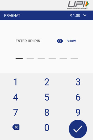 Enter UPI Pin Enter UPI Pin