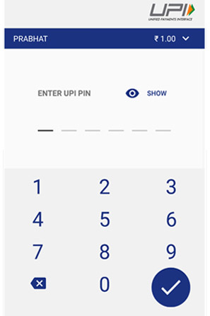 Enter UPI Pin Enter UPI Pin